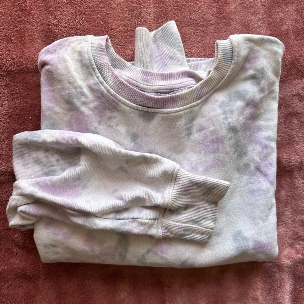 purple tie dye crew neck sweater metallica sweat shirt